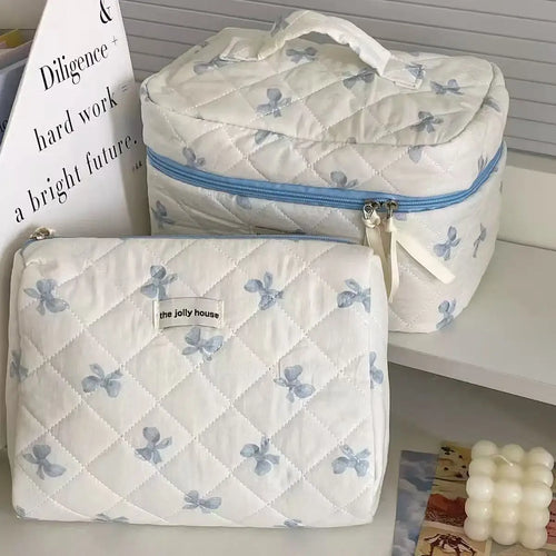 Large Capacity Makeup Bag Bow Print Cosmetics Bag Sundry Storage Bags Organizer for Travel Toiletries neceser Pouch косметичка