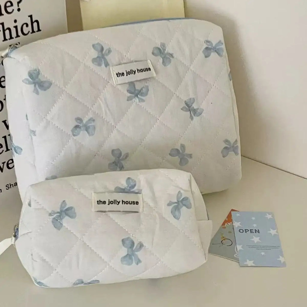 Large Capacity Makeup Bag Bow Print Cosmetics Bag Sundry Storage Bags Organizer for Travel Toiletries neceser Pouch косметичка