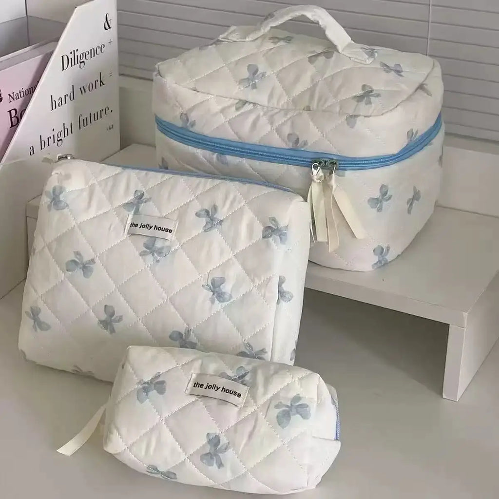 Large Capacity Makeup Bag Bow Print Cosmetics Bag Sundry Storage Bags Organizer for Travel Toiletries neceser Pouch косметичка